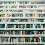 Floating Shelves - books on bookshelf