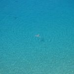 Floating Shelves - aerial photo of person swimming on body of water during daytime