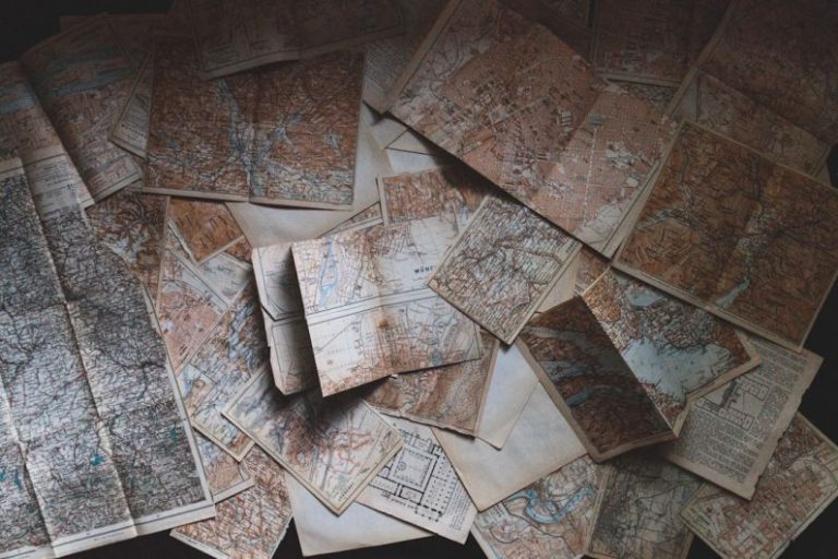 Vintage Finds - maps lying on the floor