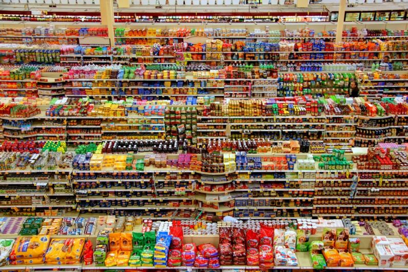 Shelves - high-angle photography of grocery display gondola