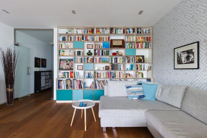 Shelves - white wooden shelf with books