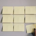Shelving Ideas - six white sticky notes