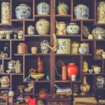 Shelves - assorted-color jar lot